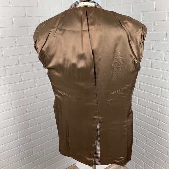 Ralph Lauren Chaps Men 40Tall‎ Black Tan Houndstooth Silk Wool Classic Canada - Picture 9 of 15